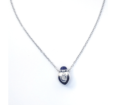 GARGANTILLA ORO DIAMANTE LAPISLAZULI CORAZON