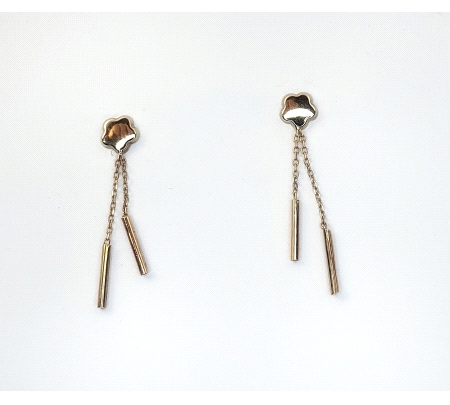 PENDIENTES ORO FLOR Y COLGANTES
