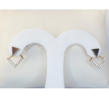 PENDIENTES ORO TRIANGULOS CIRCONITAS