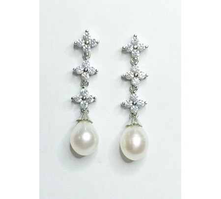 PENDIENTES PERLA CIRCONITAS