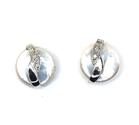 PENDIENTES ORO CIRCONITAS Y PERLA