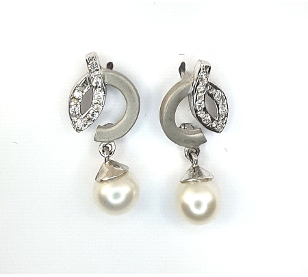 PENDIENTES ORO CIRCONITA PERLA