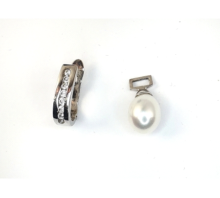 Pendientes Oro Circonitas Perlas