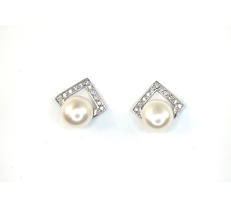 PENDIENTES ORO CIRCONITAS Y PERLAS
