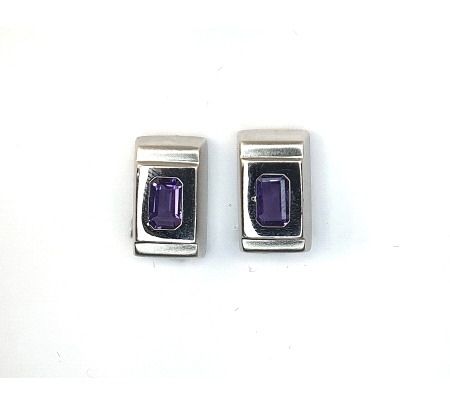 PENDIENTES ORO AGUA MARINA O AMATISTA