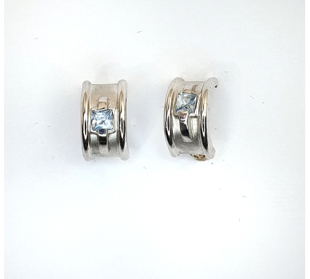 PENDIENTES ORO AGUA MARINA                                                                          