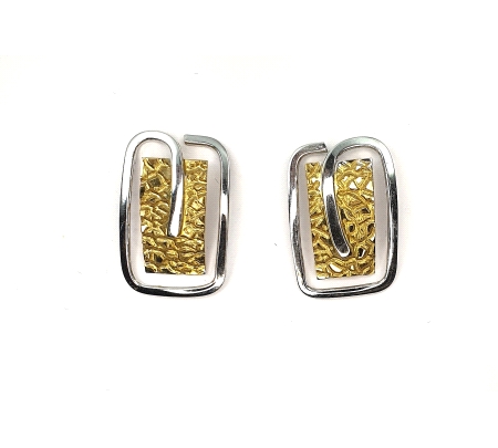 PENDIENTES ORO BICOLOR