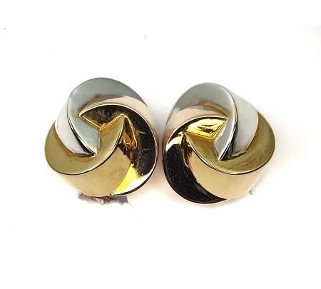 PENDIENTES ORO NUDO BICOLOR