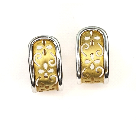 PENDIENTES ORO BICOLOR