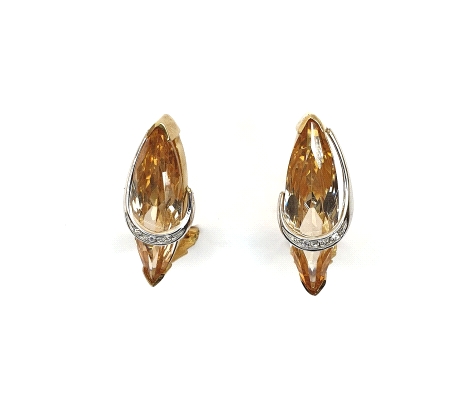 ORO PENDIENTES PEDRERIA PERLA Y CIRCO