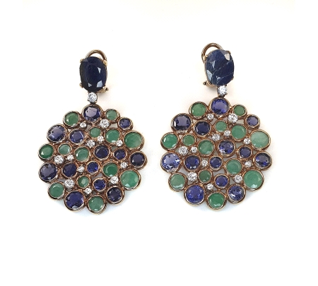 PENDIENTES PLATA CIANITA ESMERALDA ZAFIROS