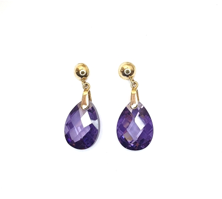 PENDIENTES  ORO AMATISTA                                                                            