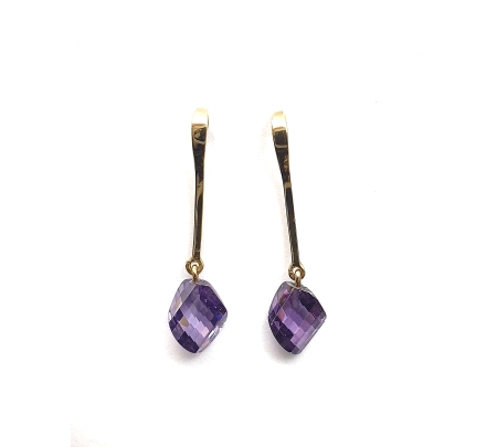 PENDIENTES ORO AMATISTA