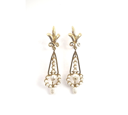 PENDIENTES ORO PERLA
