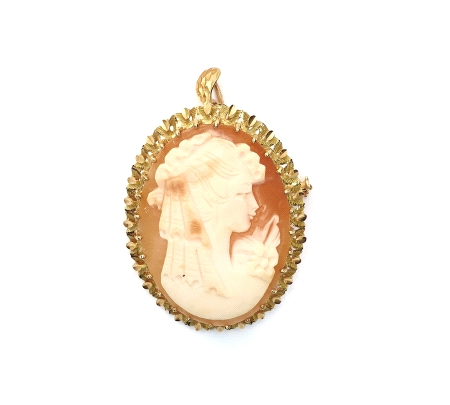 BROCHE COLGANTE ORO CAMAFEO