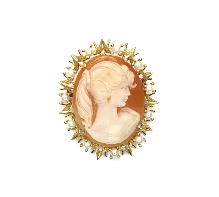 BROCHE ORO AMARILLO CAMAFEO