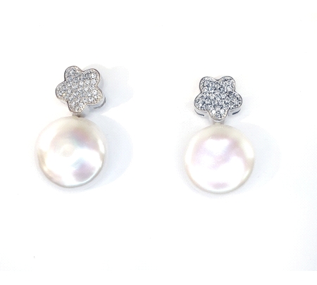 PENDIENTES PLATA PERLA