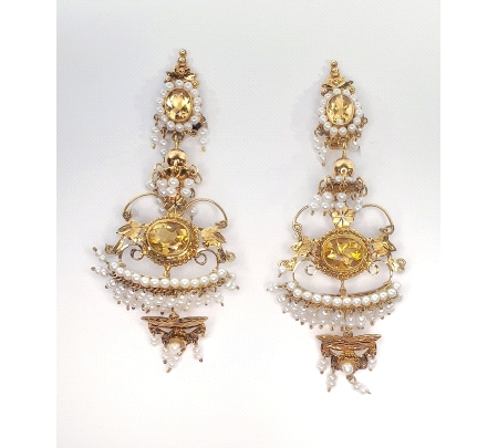 PENDIENTES ORO AMARILLO PERLAS                                                                      