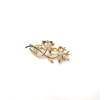 BROCHE ORO PERLAS