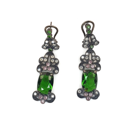 PLATA PENDIENTES PEDRERIA