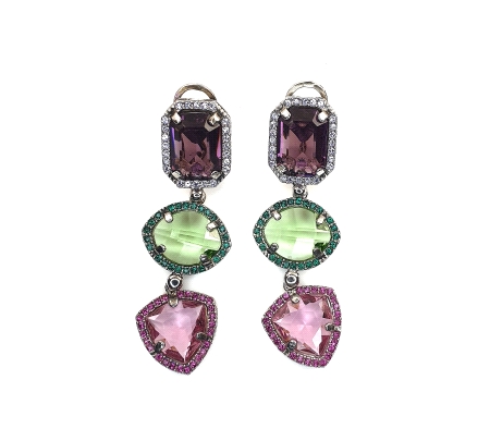 PENDIENTES PLATA Y CRISTAL SWAROVSKI