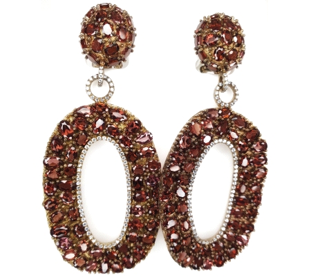 PENDIENTES PLATA Y GRANATES