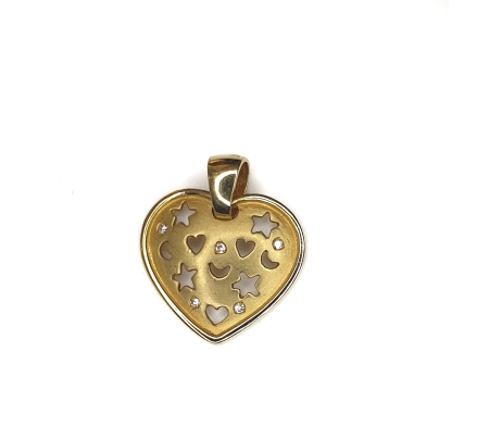 COLGANTE ORO CORAZON DIAMANTES
