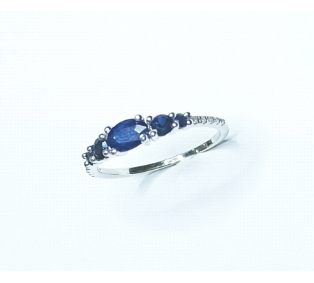 SORTIJA ORO DIAMANTES ZAFIROS