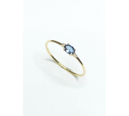 SORTIJA ORO DIAMANTES ZAFIRO
