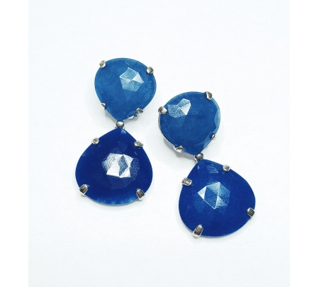 PENDIENTES PLATA PIEDRA AZUL