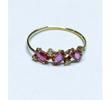 SORTIJA  BRILLANTES Y RUBIES