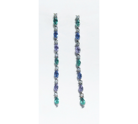 PENDIENTES PLATA CIRCONITA MULTICOLOR