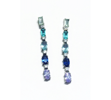 PENDIENTES PLATA CIRCONITA MULTICOLOR