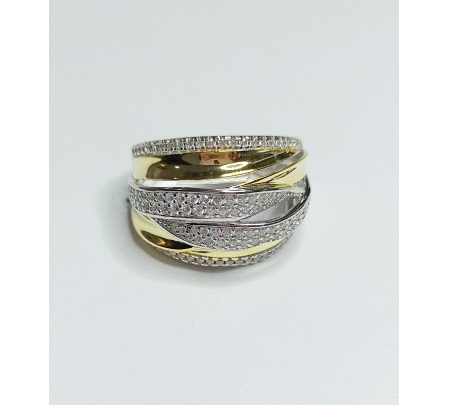 SORTIJA PLATA BICOLOR CIRCONITAS