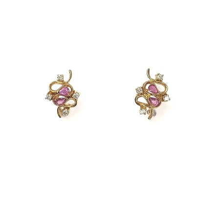 PENDIENTES BRILLANTES Y RUBIES