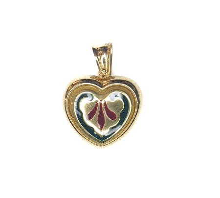 COLGANTE CORAZON ORO ESMALTE