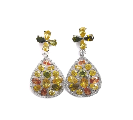 PENDIENTES PLATA CIRCONITA COLOR