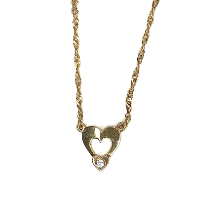 GARGANTILLA ORO CORAZON DIAMANTE